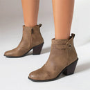 Vintage Ankle Boots For Women Shoes Ladies Wedge Heels Autumn Winter Short Boot Spring