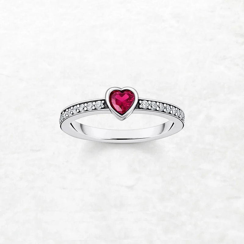 Ring Heart Europe Style Romantic Fine Jewerly For Women Love Gift In Real 925 Sterling Silver