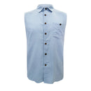Spring Summer Men Shirt Solid Buttoned Lapel Sleeveless Vest Shirt Male