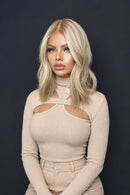 Wig Golden Blonde with Natural Roots Women Wigs Hair Transparent Cosplay Daily