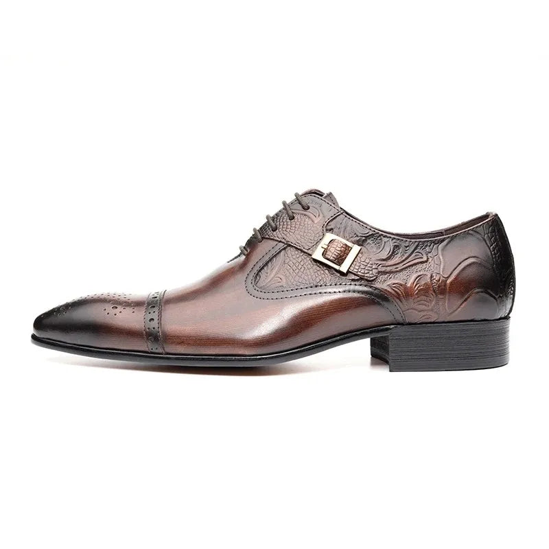 Luxury Men Wedding Dress Handmade Shoes Genuine Leather Lace-up Latest Design Casual Shoes