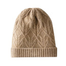 Knitted Hat Ear Protective Warm Thick Christmas Red Cap Solid Adult Knit Cap Winter