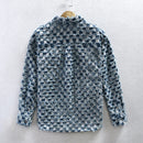 Autumn Winter Men Shirt High Street Casual Denim Shirts Loose Plaid Long Sleeve Shirt Men Streetwear