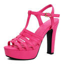 Women Sandals Round Toe High Heels 12cm Platform 3cm