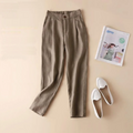 Cotton Linen Pants For Women Casual Wide Leg Pants Button Up Sweatpants