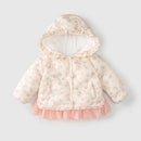 Girls Winter Jacket Outerwear Coats for Baby Children Princess Floral Hooded Clothing Infant Outfits