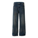 Denim Pants Men Washed Distressed Loose Straight-leg Jeans Wide leg Trousers Men