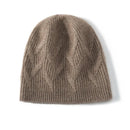 Winter Hat for Women Natural Cashmere Knitted Cap Solid Jacquard Bonnet Casual Soft Warm Beanie Hat