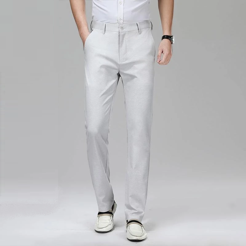 Linen Casual Straight Relax Fit Pants Trousers Men Clothing