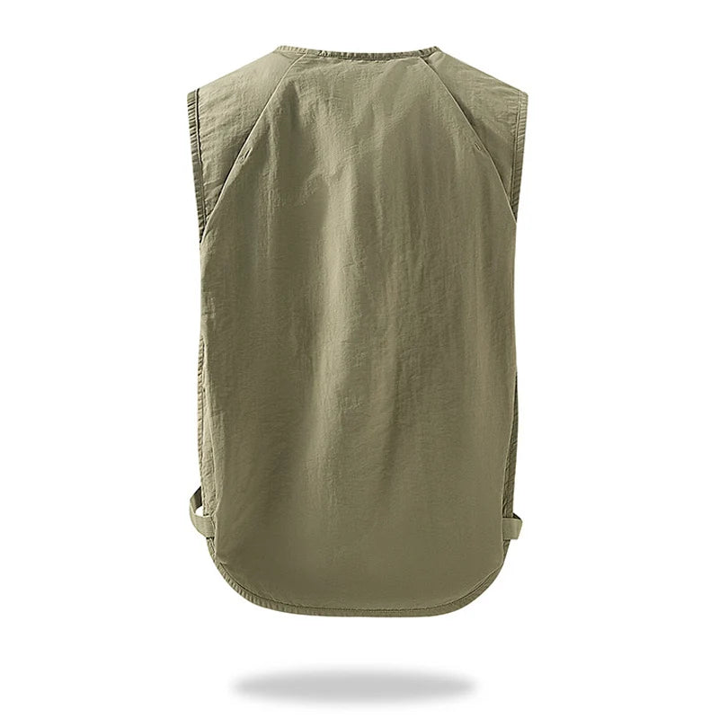 Summer Men's Multi-Pocket Vests Quick Dry Men Sports Mesh Breathable Jacket Man Photography Waistcoats