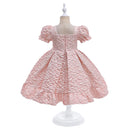Girl Dress Kids Birthday Party Princess Clothes Children Puff Sleeve Bow Gown Flower Wedding Tutu Fluffy Children Prom