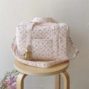 Mommy Bag Storage Bag Shoulder Bag Cotton Quilted Floral Portable Handbag Lightweight Crossbody Bag