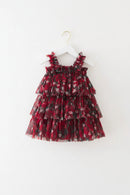 Sleeveless Children's Cake Dress Princess Girls Mesh Dance Dresses Birthday Baby Dress 1-7Y