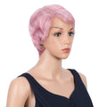 Mannequin head with a pink wig on a white background, Obroi