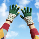 Winter warm gloves cute winter knitted ladies plus velvet cycling windproof knitted touch screen gloves