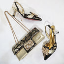 Special Arrivals Italian Women Shoes and Set Pointed Toe Mature Ladies for Wedding