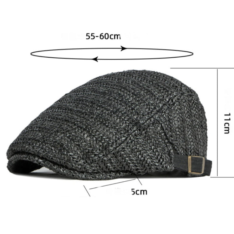 Berets Breathable Straw Spring Summer Sun Hat Beret Hat Adjust Ivy Flat Cap Unisex Beret Cap