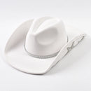 Women Western Cowboy Hat Wide Brim Rhinestone Star Hats for Wedding Reception Dance Floor Bachelor Party Costume