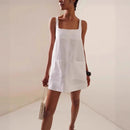 Woman Mini Dress Summer Dress Casual Sleeveless Pocket Dress