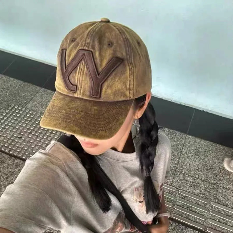 Embroidery Baseball Cap Flat Brim Wide Brim Cotton Casual Hat