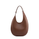 Classic Moon Design Armpit Shoulder Bag Smooth Split Women Handbag Large Adjustable Handle Tote