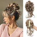 Curly Claw Clip Hair Bun Extension Synthetic Hairpiece for Women Mixing Wavy Chignon Ponytail for Daily Wear