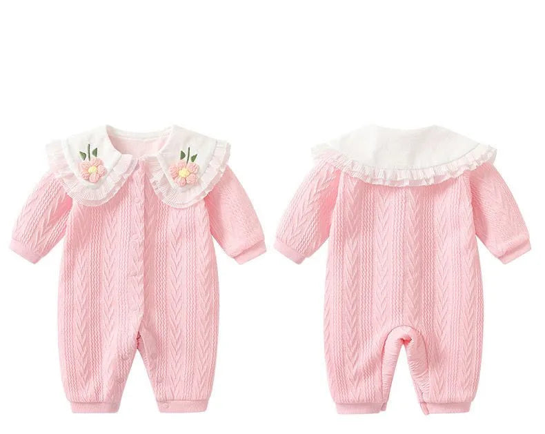 Infant Rompers Embroidery Girls Clothes Long Sleeve Newborn One-Piece Jumpsuit Baby Outerwear 0-2Y