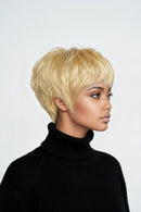 6-Inch Short Human Hair Wig for Women - Wig Straight Blonde Hair with Breathable Rose Net