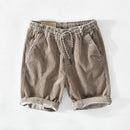 Summer Men Shorts Pure Cotton Comfortable Beach Shorts Corduroy Drawstring Loose Short