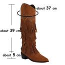 Platform Women Western Boots Heels Vintage Knee High Shoes For Women Shoes Winter