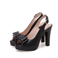 Summer High-heeled Women sandals black white Pink Sweet Sequins Bow Women sandals