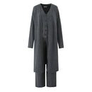 Gray long-sleeve top and pants set on a white background, Obroi