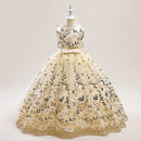 Teen Girl Formal Wedding Evening Dresses Tulle Flower Embroidery Kids Bridesmaid Dress For Girls Children