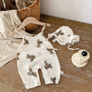 Summer Infant Newborn Girls Boys Sleeveless Cartoon Bear Outfits Overalls Kids Baby Jumpsuits