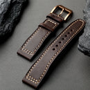 Handmade Bronze Buckle Strap Head Leather Suitable for Pilot's Pure Copper Watchband