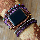 Watch Band 38-45MM Stones Beaded Bracelet Strap for Iwatch Series 1-7 Bohemia Ethnic Trendy Wristband