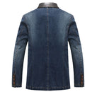 Men's Denim Blazer Outerwear Spring Autumn Casual Denim Suit Jacket Men Clothing Coat