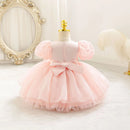 New beauty pageant dress for baby toddler girl puff sleeve birthday dress kids 0-4 years
