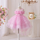 Butterfly Princess Dress for Girls Children's Trailing Birthday Party Puffy Costume Gown