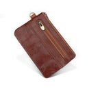 Genuine Leather Unisex Purse Coin Purse Vintage Zipper Short Key Wallet Men Women Small Card Holder Wallet