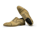 Luxury Suede Man Dress Shoes Genuine Leather Handmade Brogue Shoes Men