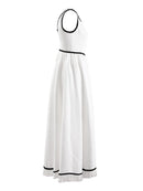 Women Vest Dress Square Collar Sleeveless Backless Contrast Tassel Zipper Dresses Summer