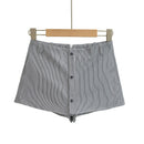 Women's Summer Anti-light Shirt Skirt Shorts Striped Half Short Mini Skirt