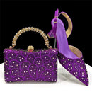 Crystal Shoes And Bag Set For Wedding Woman Pumps Sandal Pumps Shoes And Bag Set