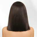 7x5 Lace Dark Chocolate Brown Side Part Straight Bob Wig Human Hair Glueless Wig