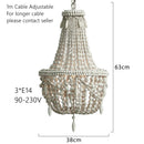 Nordic Wood Beads Bohemia Living Room Dinning Room Chandelier Pendant Lamp