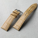 High end leather strap 18 19 20 22MM light yellow leather luxury watch chain soft and ultra-thin