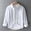 Spring man's shirts cotton and linen Loose fit casual shirts for man solid tops oversize linen shirt men