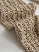 Autumn Winter Mesh Hollow Out Design Knit Pullover Women's Street Casual Sweater Tops