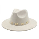 Heart Top Woolen With Flat Brim And Straight Edge Jazz Hat